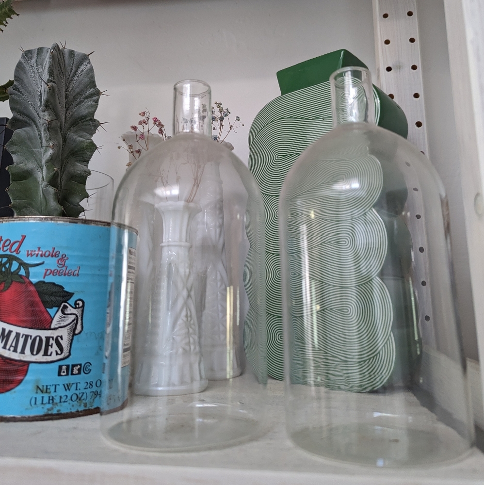 Set of 2 clear bottles